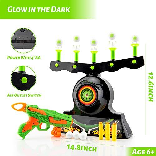 Shooting Targets For Guns Shooting Game Glow In The Dark Floating Ball Target Practice Toys For Kids Boys Hover Shot 1 Blaster Toy Gun 10 Soft Foam Balls 3 Darts Gift.